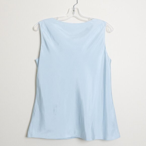 Brooks Brothers 100% Silk Cowl Neck Blouse Light Blue Size 10 - Picture 3 of 11